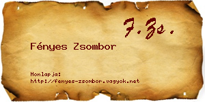 Fényes Zsombor névjegykártya