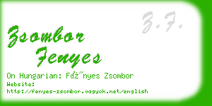 zsombor fenyes business card